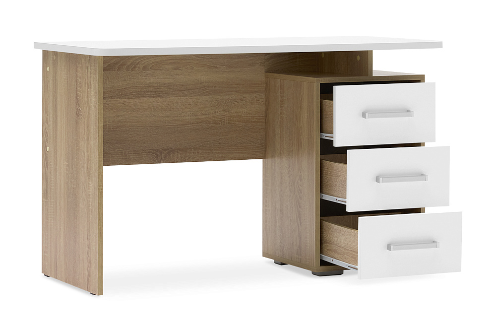 Стол компьютерный Лайт-2 дуб сонома / белый