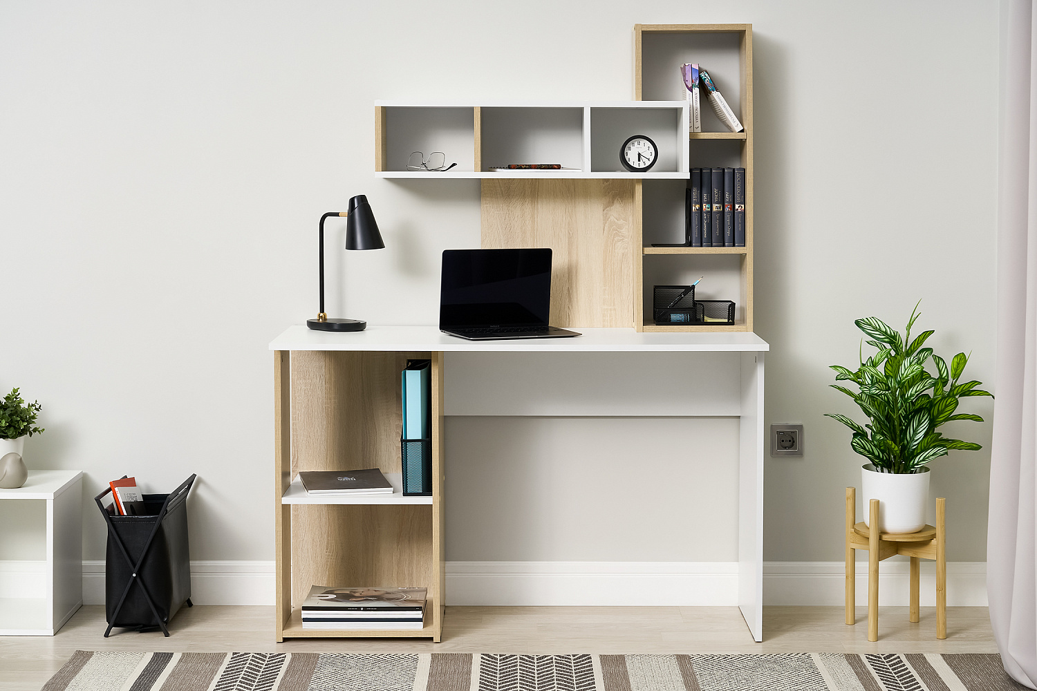 Компьютерный стол Олимп дуб сонома / белый