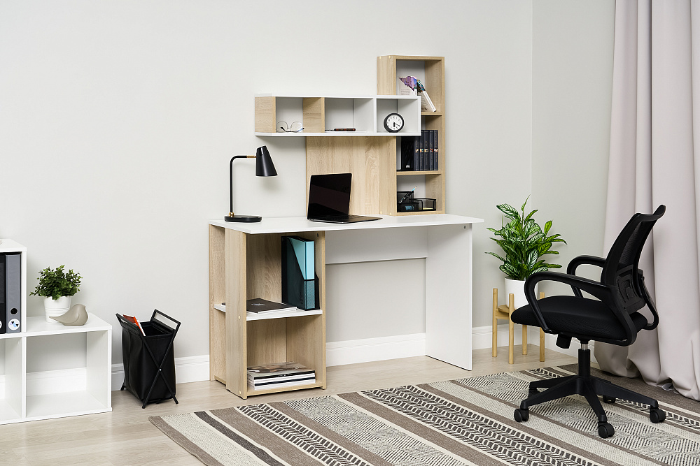 Компьютерный стол Олимп дуб сонома / белый