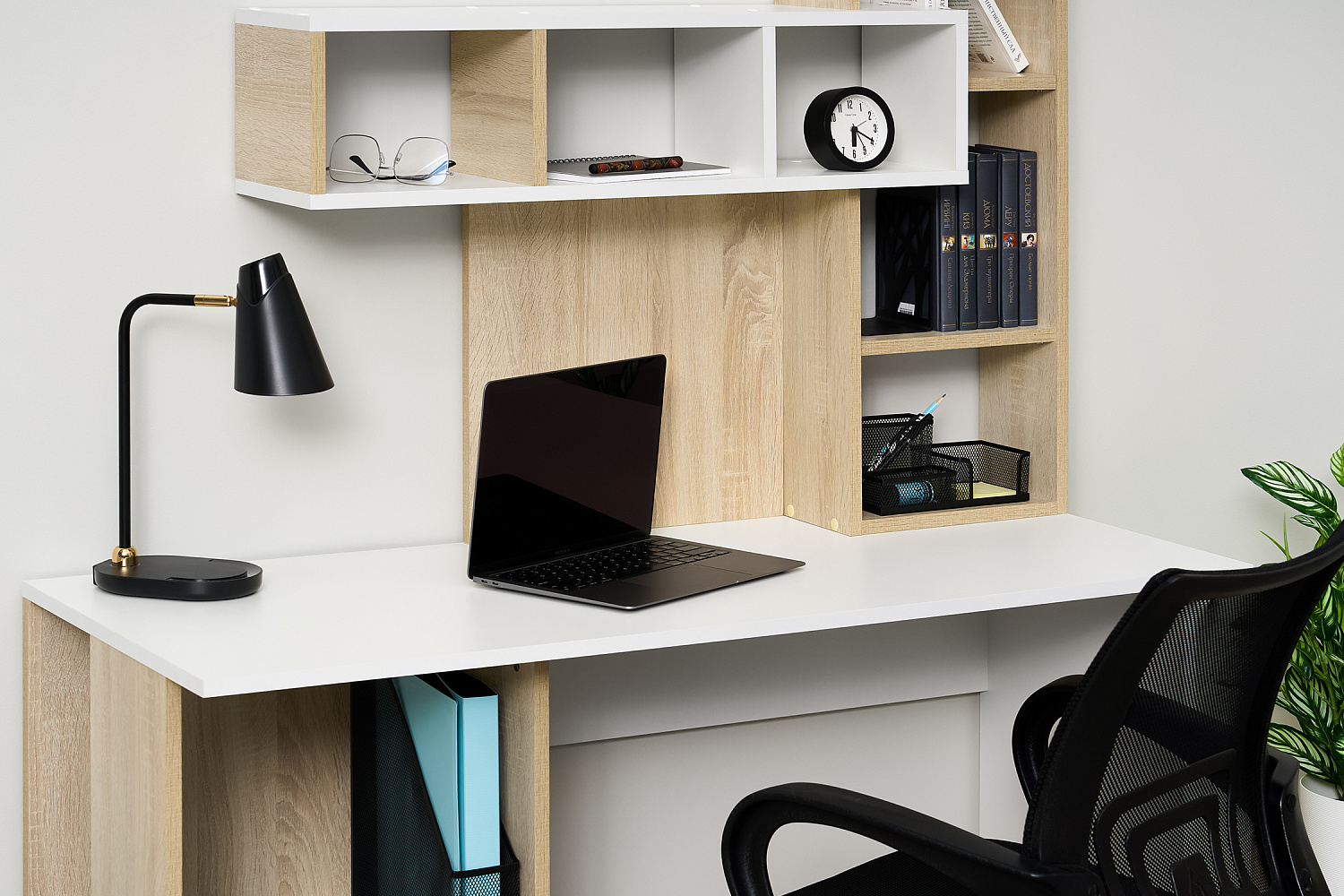 Компьютерный стол Олимп дуб сонома / белый