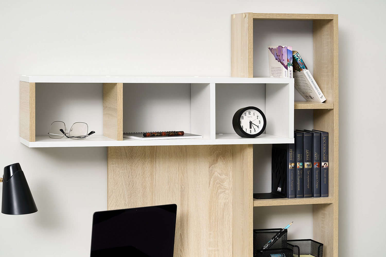 Компьютерный стол Олимп дуб сонома / белый