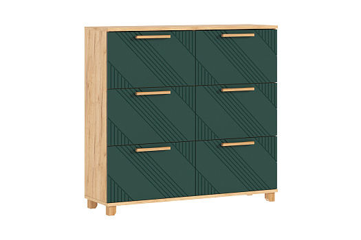 Обувница Ирис дуб крафт / браш мени грин