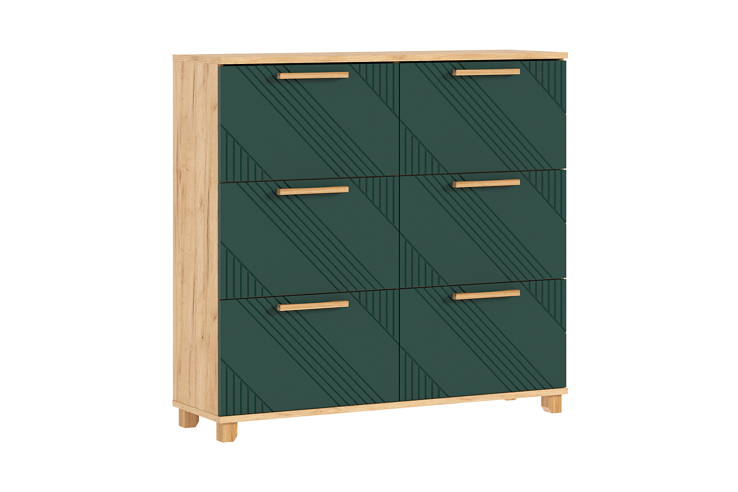 Обувница Ирис дуб крафт / браш мени грин