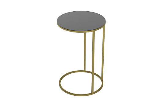 Стол придиванный Остин Glass чёрная лакобель / золото