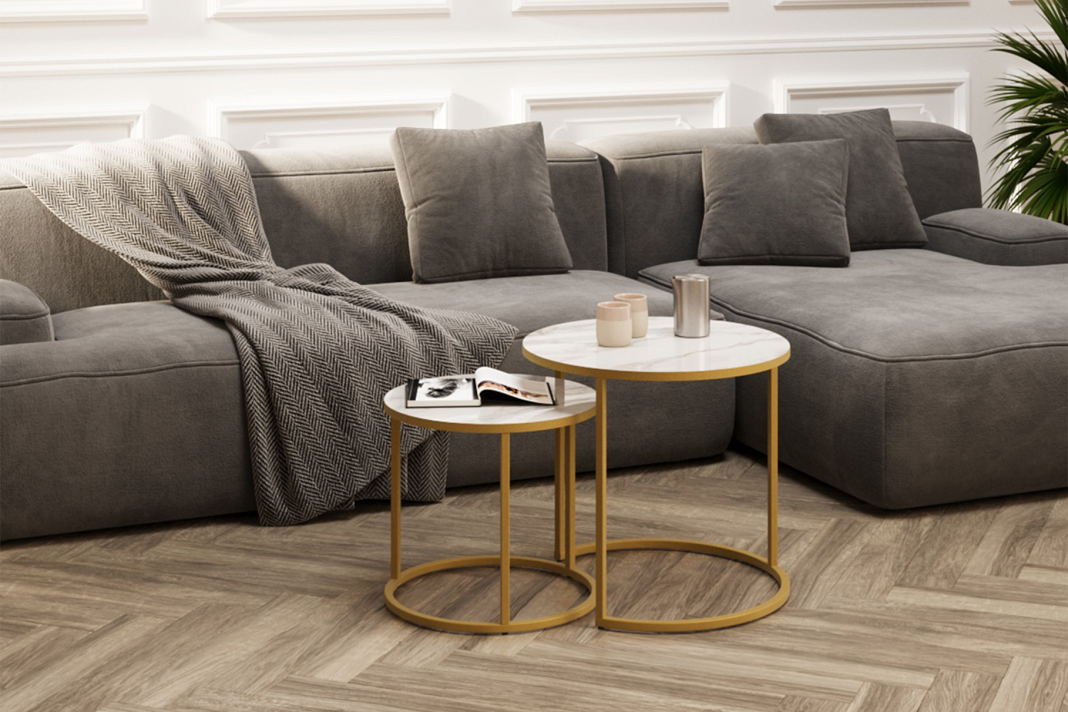 Комплект журнальных столов Верона белый глянец 