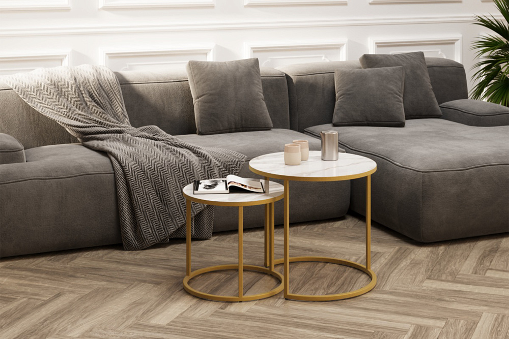 Комплект журнальных столов Верона белый глянец 