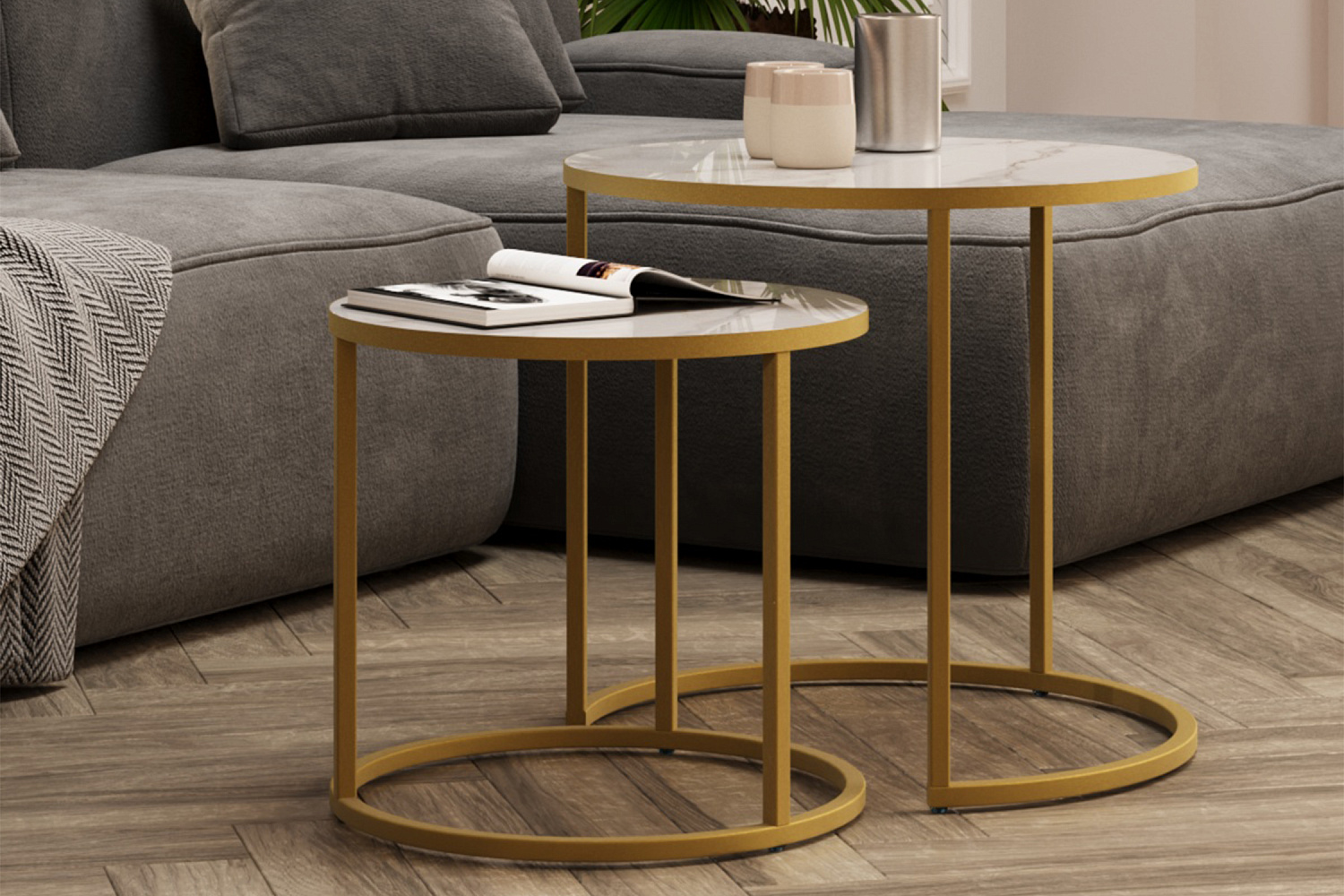 Комплект журнальных столов Верона белый глянец 