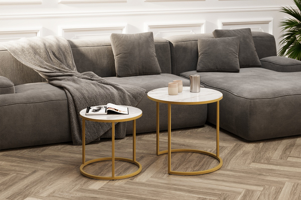 Комплект журнальных столов Верона белый глянец 