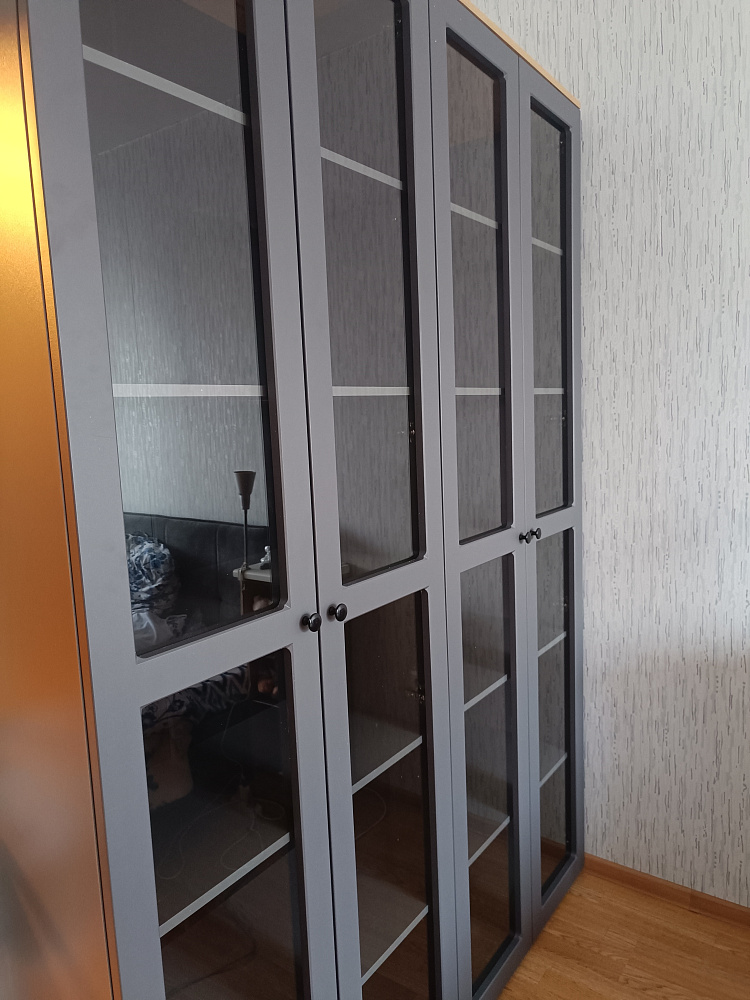 Шкаф-витрина Остин 16.394.02 белый шагрень / дуб крафт золотой