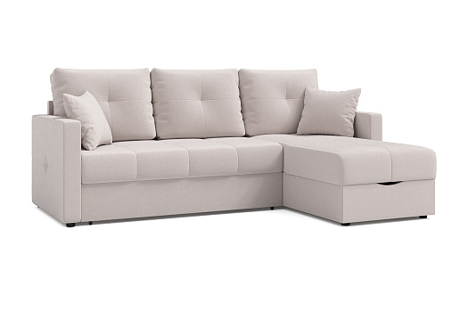 Диван угловой дельфин Вита серо-бежевый