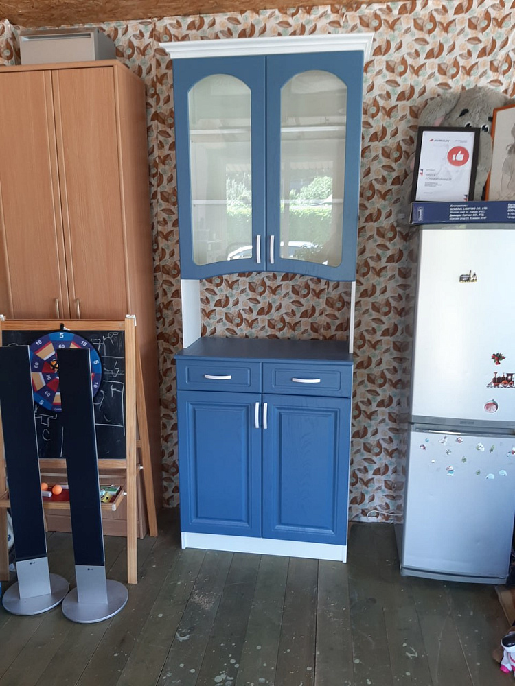 Буфет Констанция 2-х створчатый белый матовый / джинс