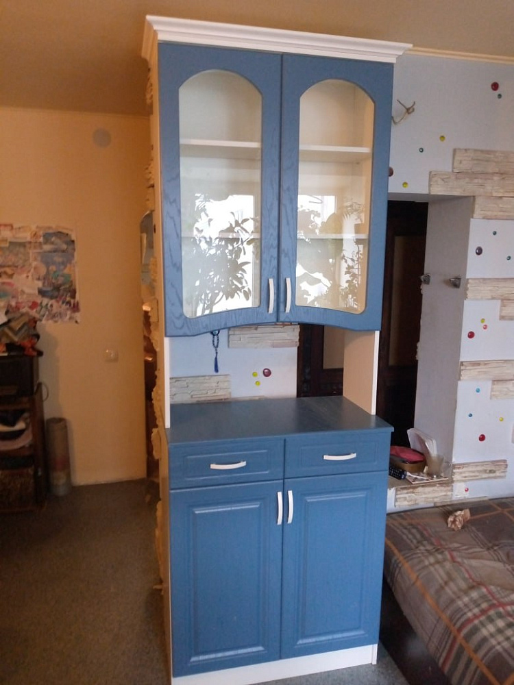 Буфет Констанция 2-х створчатый белый матовый / джинс