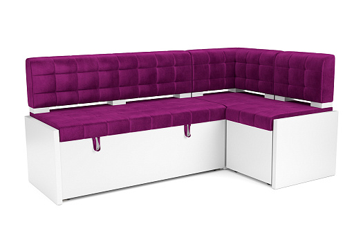 Кухонный угловой диван дельфин Ганновер микровелюр фиолетовый