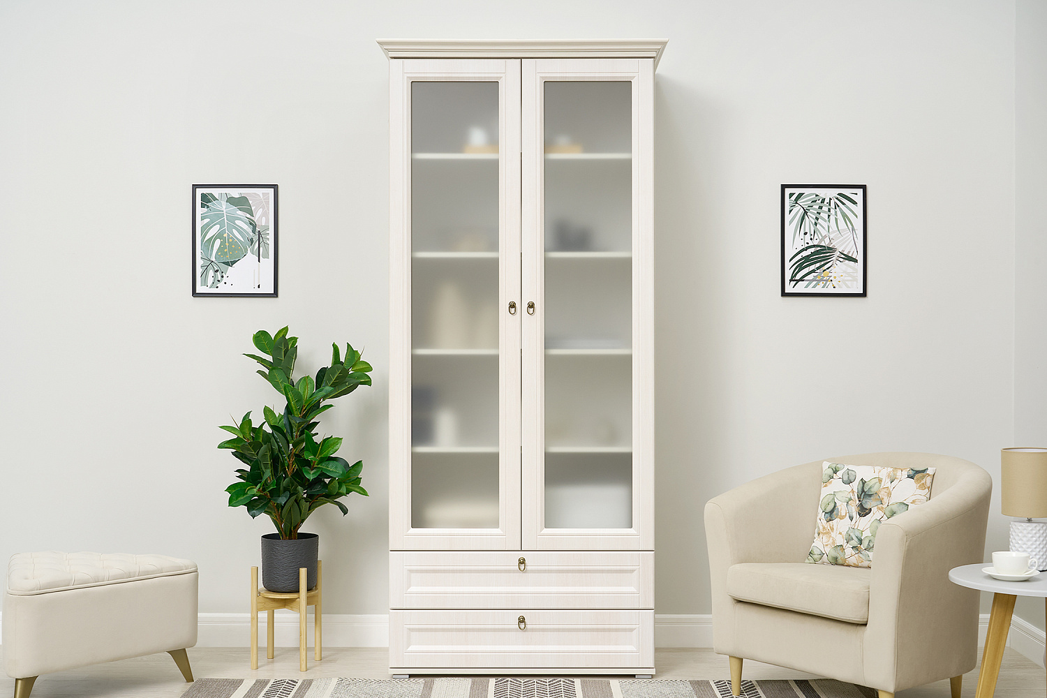 Шкаф со стеклом Престиж-1