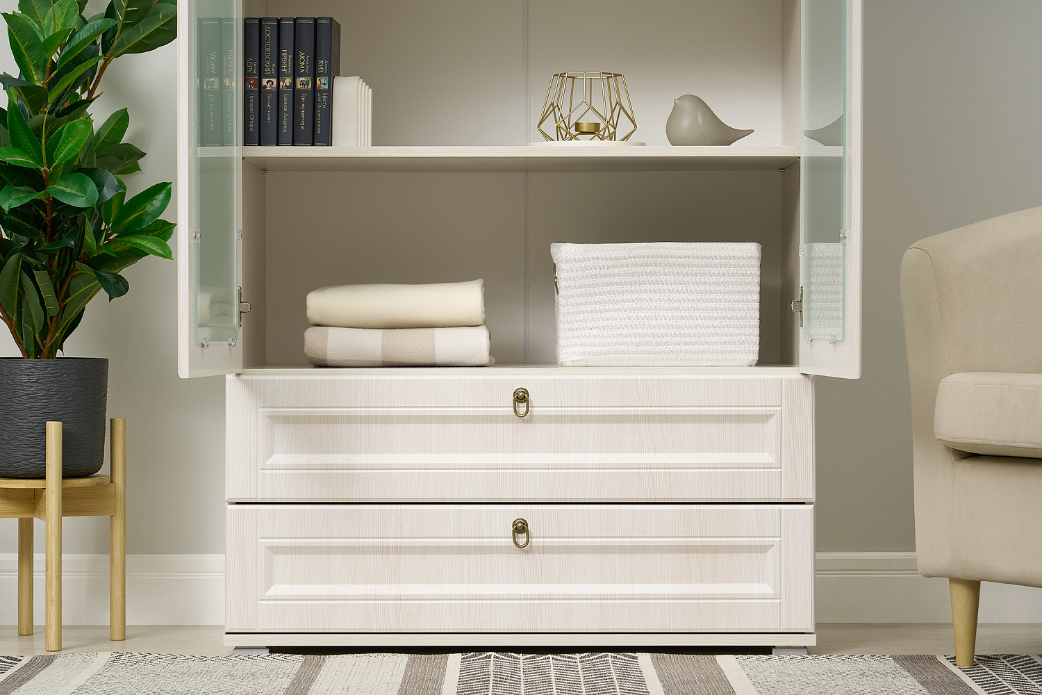 Шкаф со стеклом Престиж-1