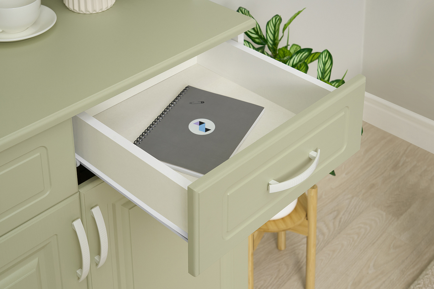 Буфет Констанция 2-х створчатый фисташковый