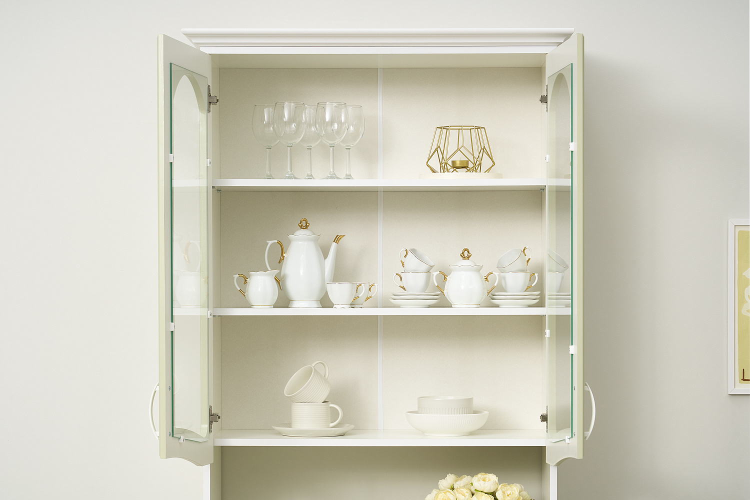 Буфет Констанция 2-х створчатый фисташковый