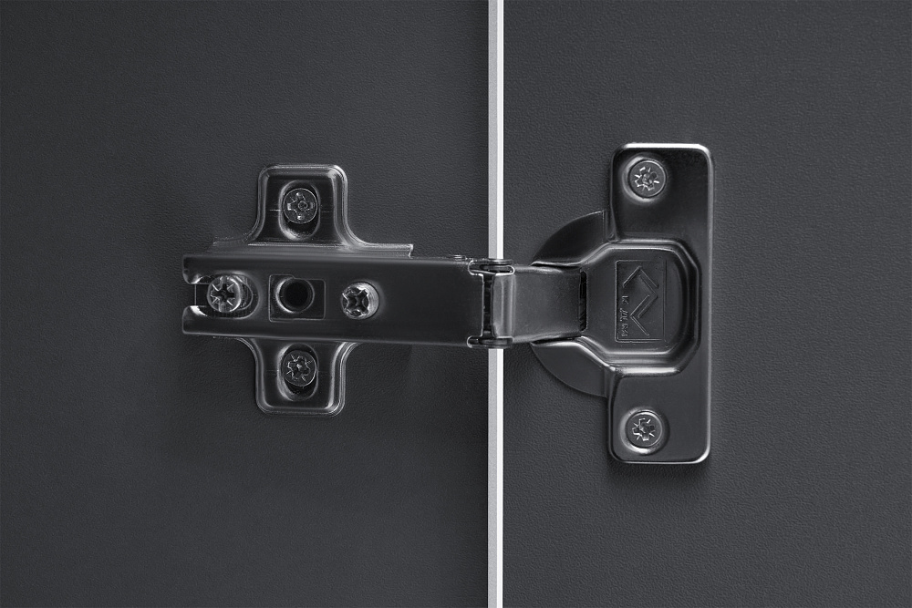 Шкаф 2-х створчатый Берген с зеркалом серый графит