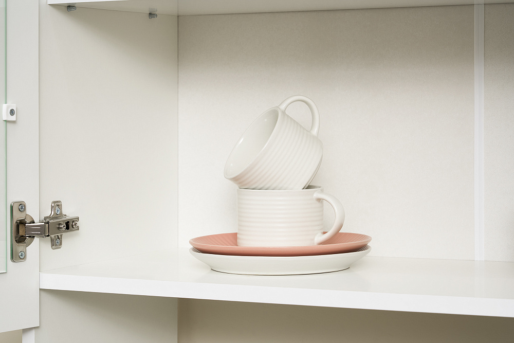 Буфет Констанция 2-х створчатый белый матовый / голубой