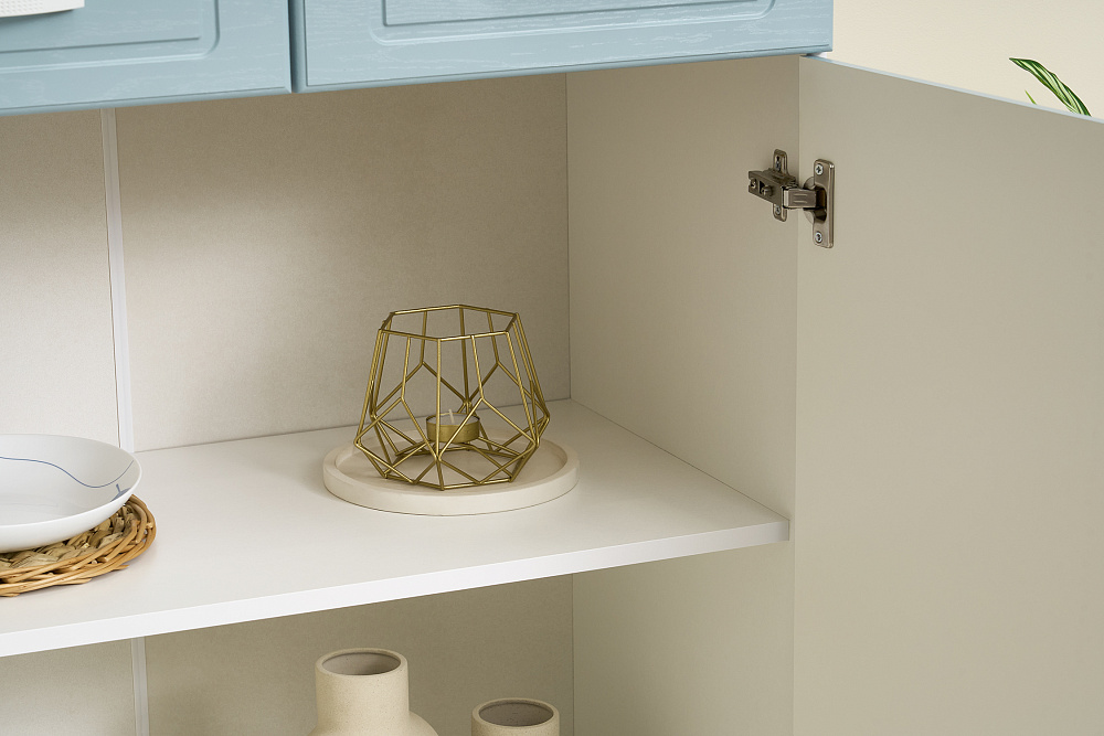 Буфет Констанция 2-х створчатый белый матовый / голубой