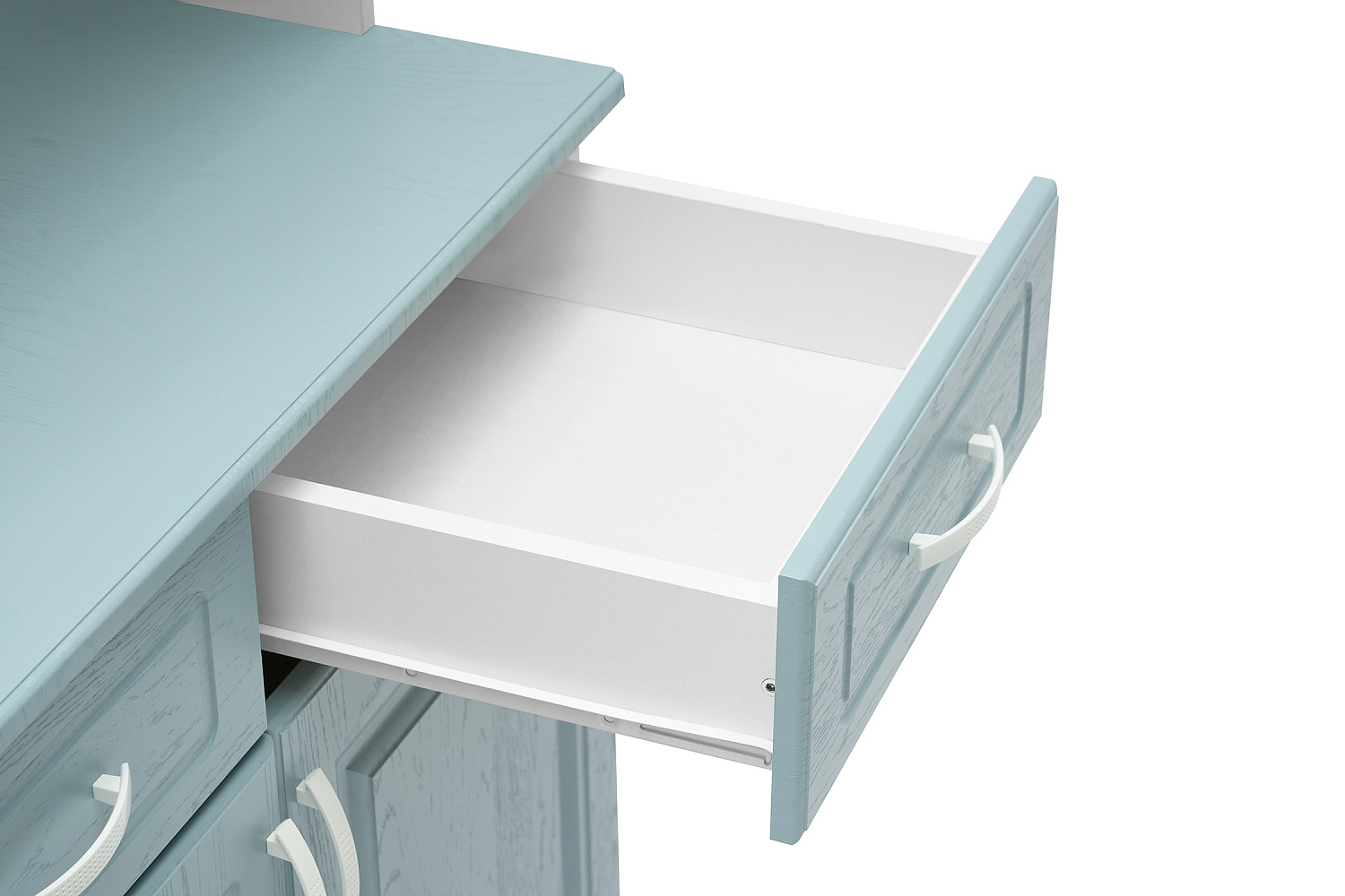 Буфет Констанция 2-х створчатый белый матовый / голубой