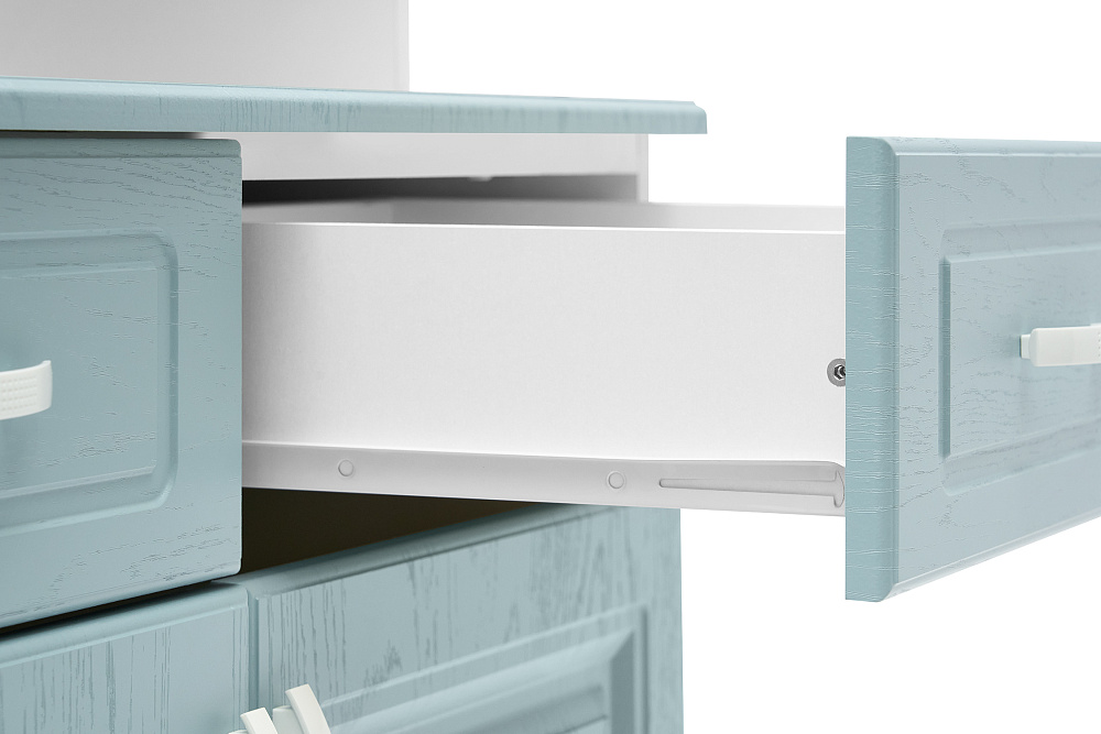 Буфет Констанция 2-х створчатый белый матовый / голубой