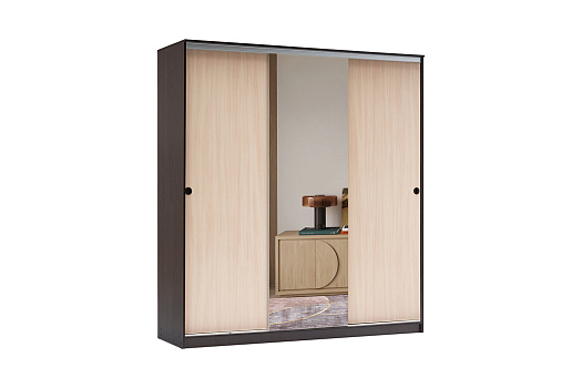 Шкаф-купе 3-створчатый Альянс дуб беленый / венге