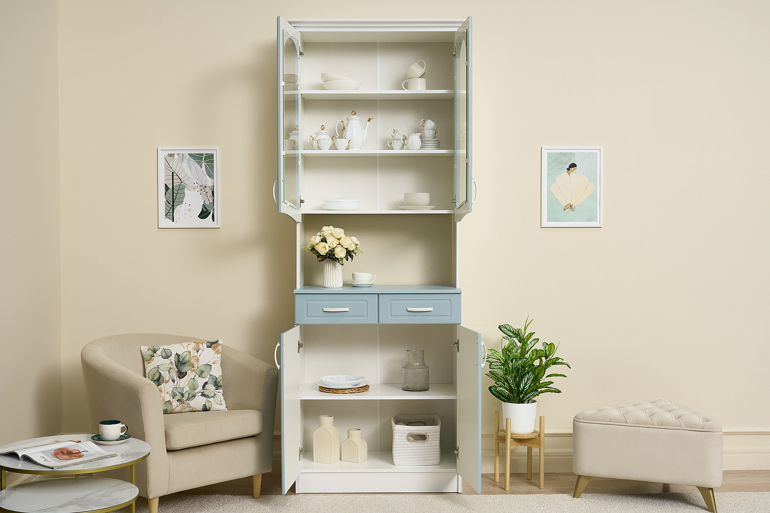 Буфет Констанция 2-х створчатый голубой