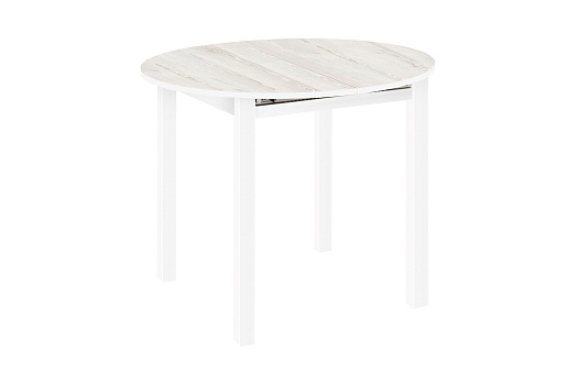 Стол обеденный круглый белый / сосна белая