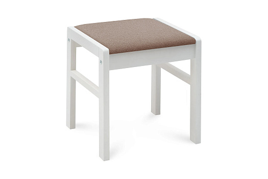 Табурет Модерн с мягкой крышкой белый / коричневый