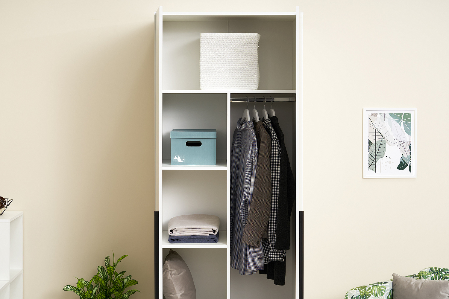 Шкаф 2-х створчатый Берген с зеркалами белое дерево