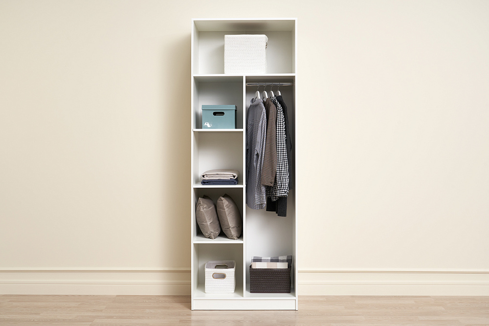 Шкаф 2-х створчатый Берген с зеркалами белое дерево