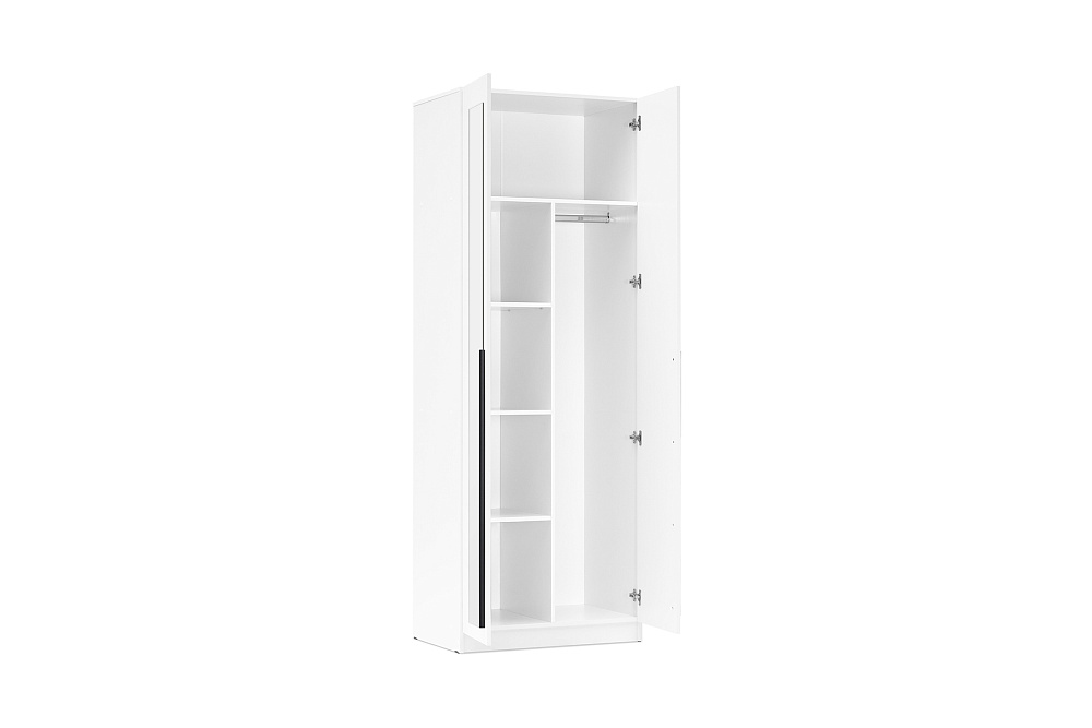 Шкаф 2-х створчатый Берген с зеркалами белое дерево