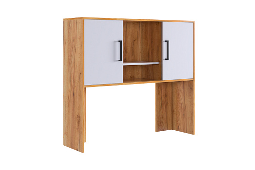 Надстройка для стола компьютерного Лайт-2 дуб крафт золотой / белый