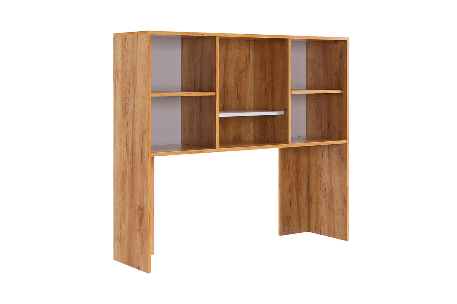 Надстройка для стола компьютерного Лайт-2 дуб крафт золотой / белый