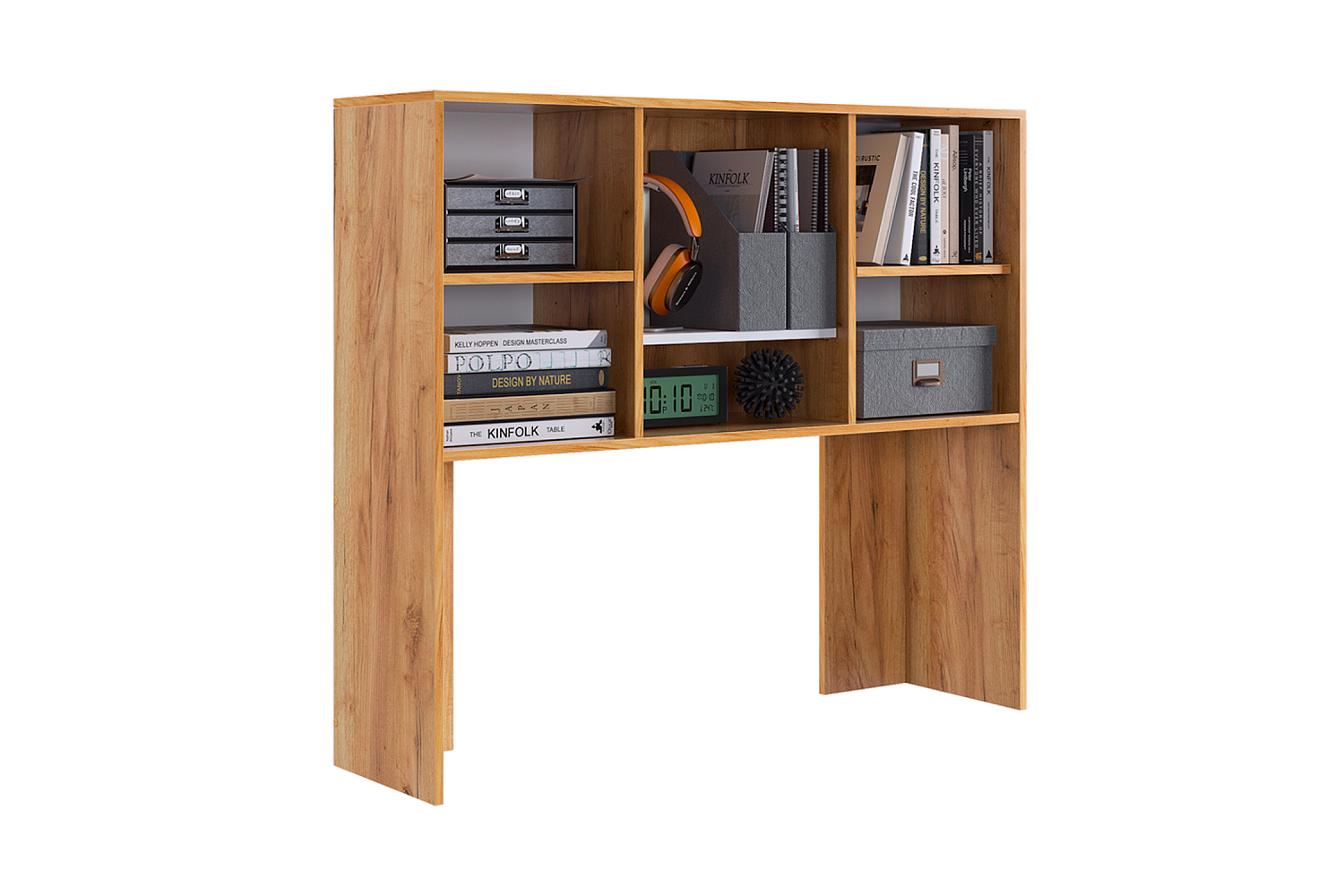 Надстройка для стола компьютерного Лайт-2 дуб крафт золотой / белый