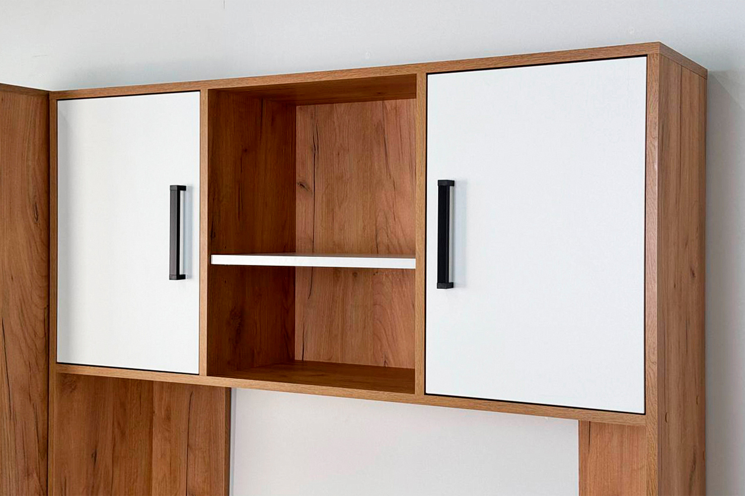 Надстройка для стола компьютерного Лайт-2 дуб крафт золотой / белый