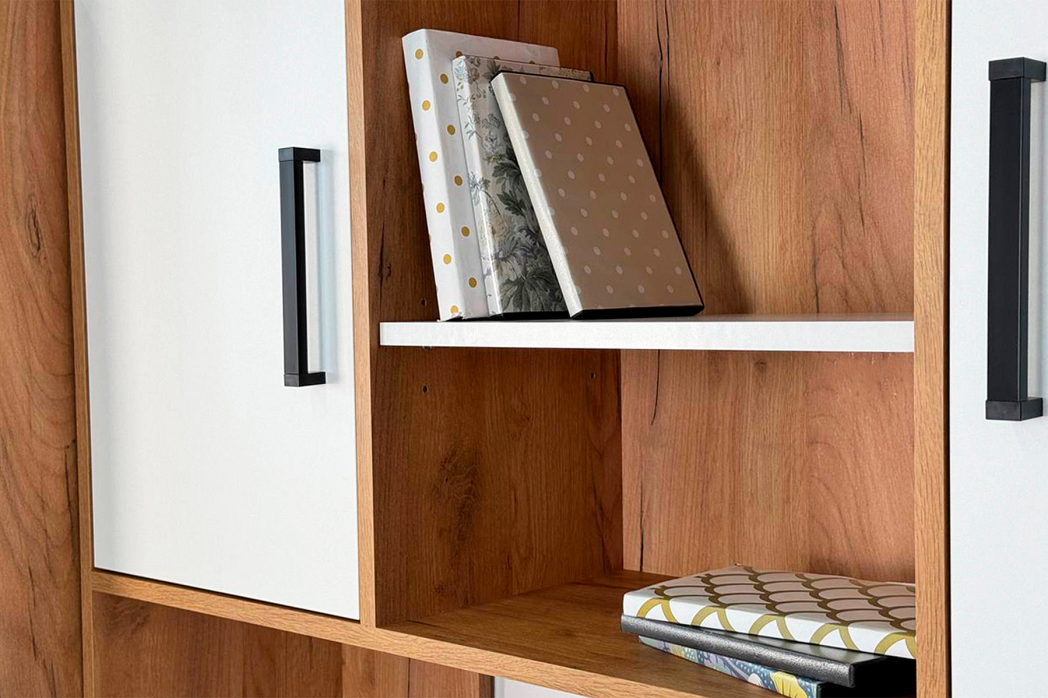 Надстройка для стола компьютерного Лайт-2 дуб крафт золотой / белый