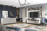 Модульная гостиная Оливия глиняный серый / шарли мокко