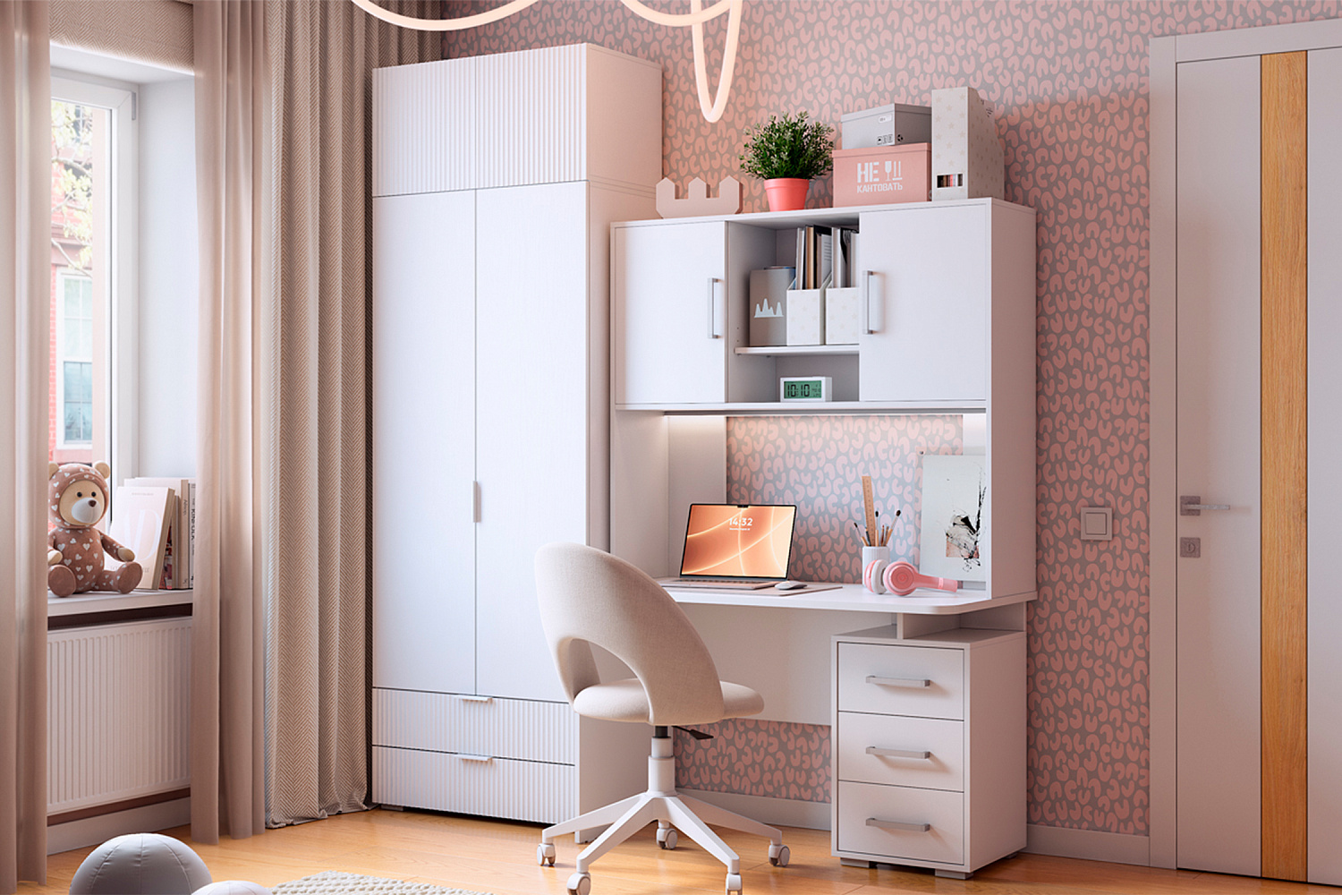 Стол компьютерный Лайт-2 белый