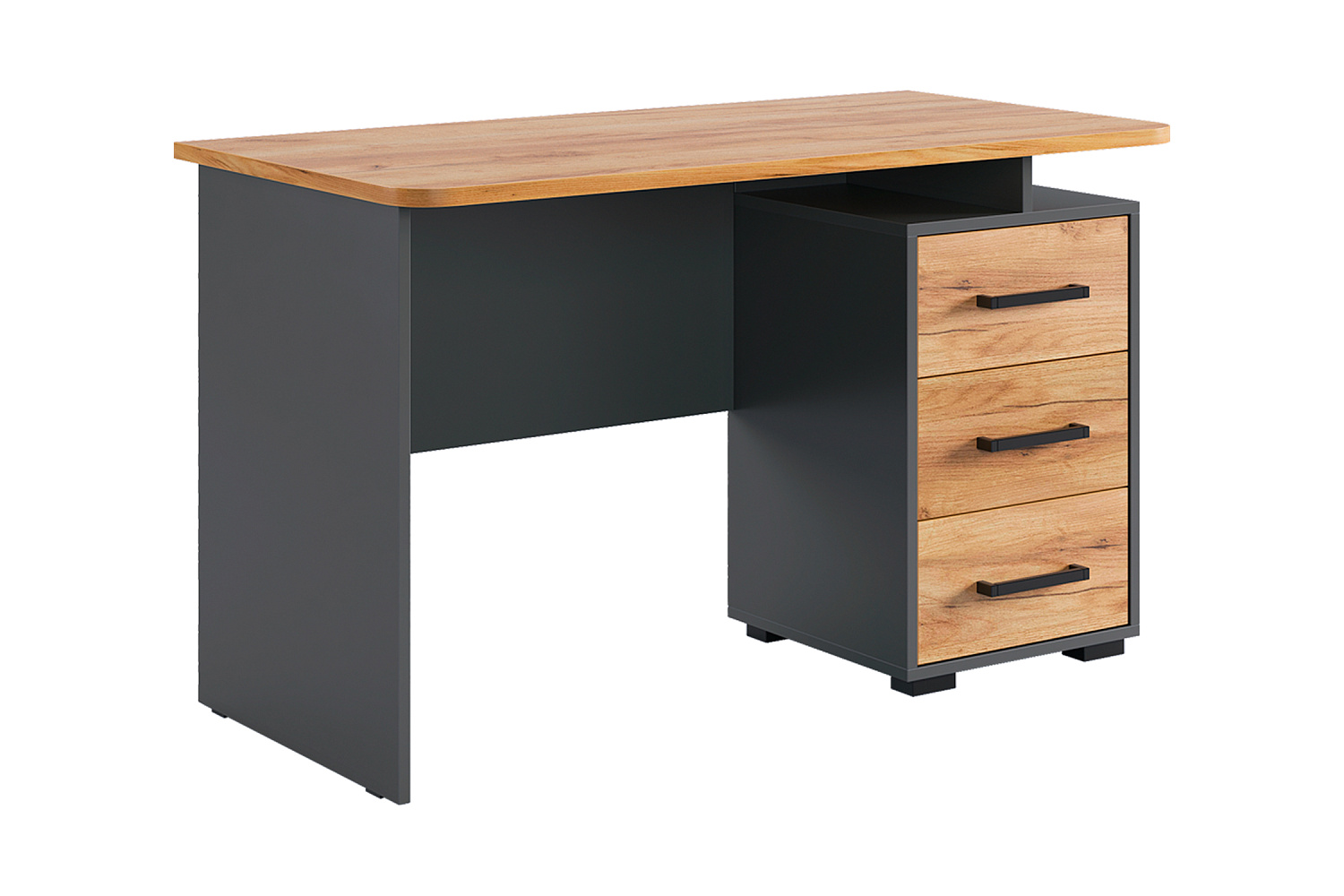 Стол компьютерный Лайт-2 графит / дуб крафт золотой