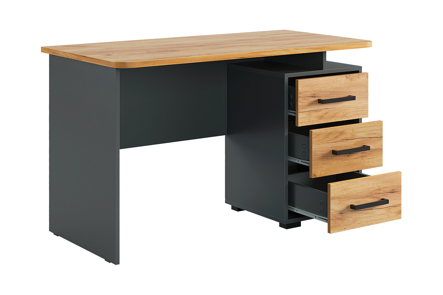 Стол компьютерный Лайт-2 графит / дуб крафт золотой