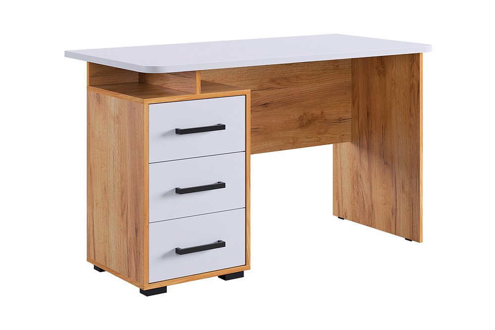 Стол компьютерный Лайт-2 дуб крафт золотой / белый