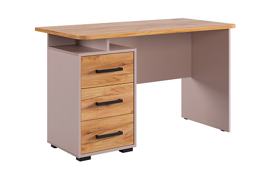 Стол компьютерный Лайт-2 кашемир / дуб крафт золотой