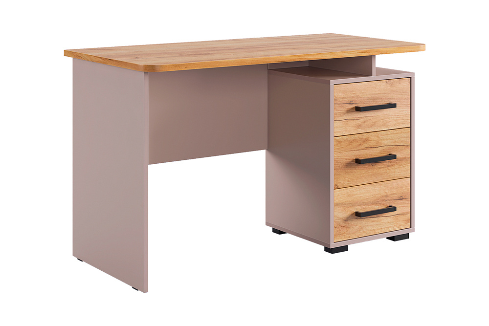 Стол компьютерный Лайт-2 кашемир / дуб крафт золотой