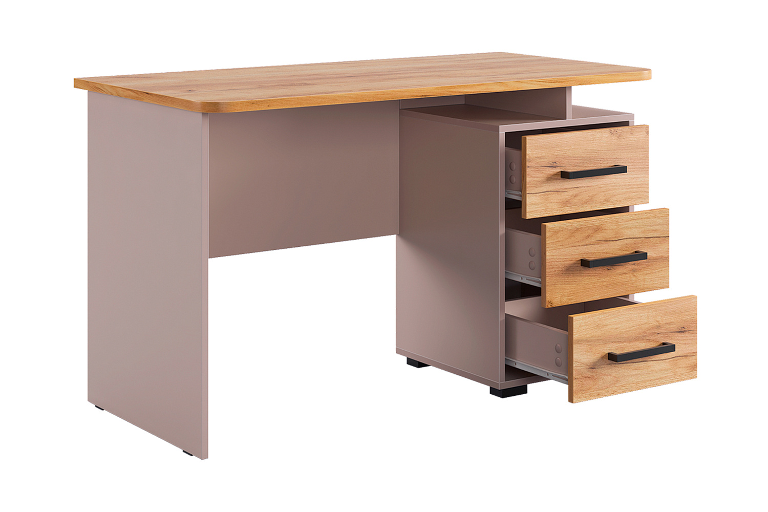 Стол компьютерный Лайт-2 кашемир / дуб крафт золотой