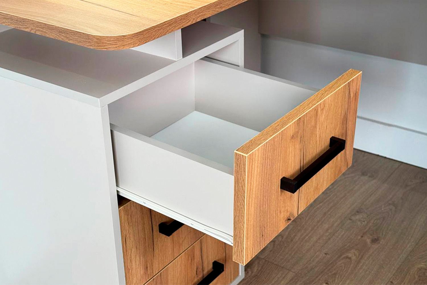 Стол компьютерный Лайт-2 кашемир / дуб крафт золотой