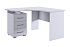 Стол компьютерный угловой Лайт-2 белый