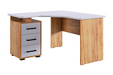 Стол компьютерный угловой Лайт-2 дуб крафт золотой / белый