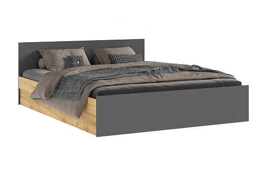 Кровать Бассо 1.6 м дуб крафт / графит